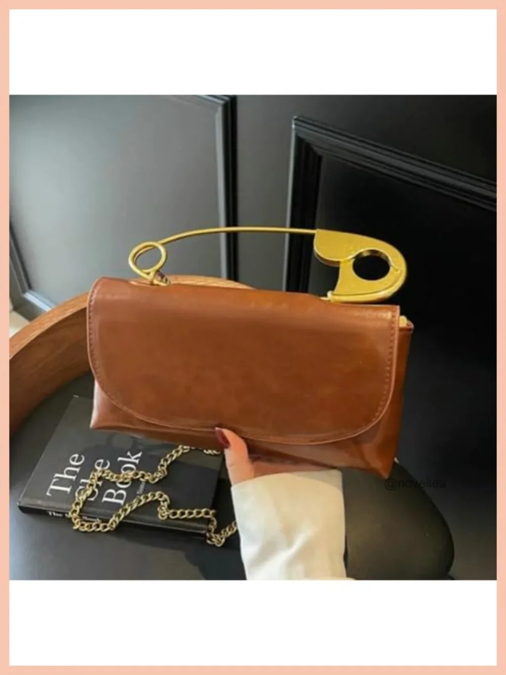 Tote Bag Womens Paper Clip Small Top Handle Purse Hobo Clutch Faux Leather